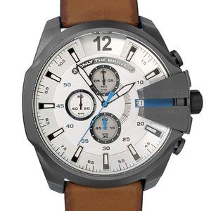Diesel DZ4280 Mega Chief Chronograph Men's Leather Analog Quartz Watch 59mm